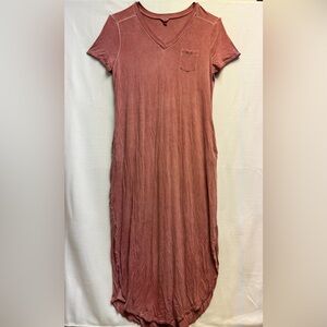 Cato Short Sleeve Maxi Dress in Dusty Rose